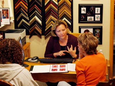 Kim pulls everything together at the studio. Holding a University of Minnesota Speech Communciations degree, Kim manages Lommel 